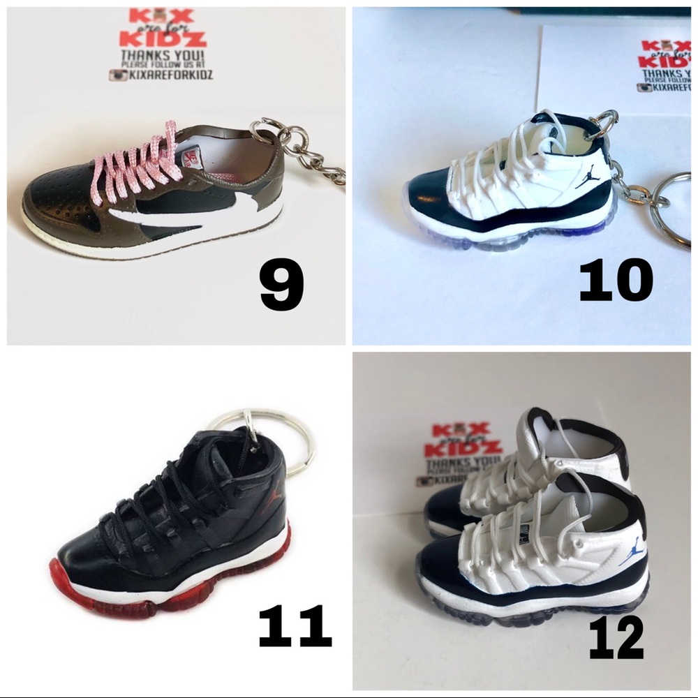 TS1 Low, Jordan 11 Concord, Bred 3D Mini Sneakers